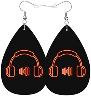 Native American-Inspired Faux Leather Drop Earrings with French Wire for Women and Girls - Teardrop Design