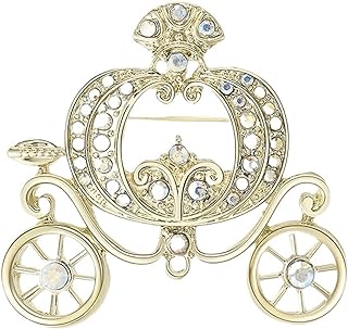 KK Amagi Classic Elegant Women Gold Pumpkin Carriage Brooch Halloween Thanksgiving Costume Accessories Party Event Supplies Holiday Jewelry Gift