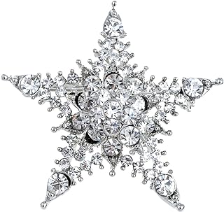Alilang Alloy Star Brooch with Clear Crystal Rhinestones and Secure Pin Clasp - Convertible Design for Versatile Styling