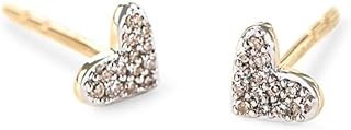 Kendra Scott White Diamond Heart Stud Earrings in 14k Gold, Fine Jewelry for Women