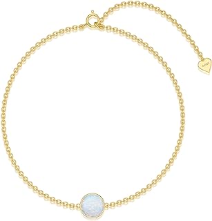 Dainty Opal Charm Bracelet with Box Chain and Lobster Claw for Her, Crafted in 14k Solid Gold Featuring Butterfly Design