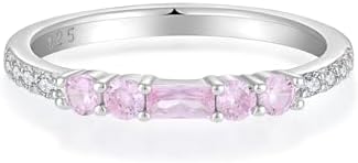 Stacking Baguette Ring for Women 925 Sterling Silver Eternity Ring Engagement Wedding Bands Birthstones Jewelry Size 5-10