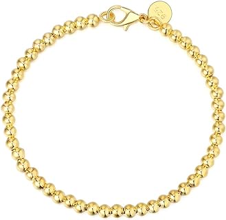 Fashion Jewelry 18k Gold Rose Gold 4mm Lucky Round Beads Bracelet