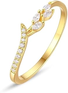 Cubic Zirconia Twisted Pave Engagement Ring in 18K Yellow Gold, Dainty Stackable Eternity Band for Women and Girls, Sizes 5 to 10