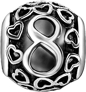 Dad & Daughter Copper Charm Bracelet by JMQJewelry with Crystal Heart & Halloween Skull Pumpkin Beads Design on a Snake Chain