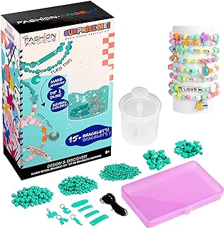 Metallic Fashion Angels Disney Stitch DIY Bracelet Bead Making Kit with Charm Clasp and Multi-shape Beads for Kids Age 8 Up by Fashion Angels