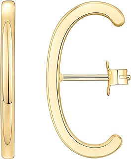 PAVOI 14K Gold Plated 925 Sterling Silver Post Minimalist Suspender Ear Cuff Earrings for Women | Wrap Earlobe Studs