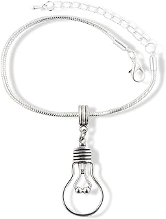 Bad Bunny Charm Bracelet with Stainless Steel Snake Chain and Buckle Clasp for Unisex, Bunny Light Bulb Design