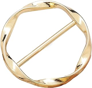 Deluxe BcxPeef Women's T-Shirt Buckles Set - Stylish Alloy Scarf Ring & Belt Brooches - Round Design Alloy-Ensemble Fashion Upgrades for Women