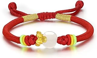 Lobster Claw Clasp 24K Gold Charm Bracelet with Braided Chain and Goldstone Design for Women and Teens - ZHOU LIU FU