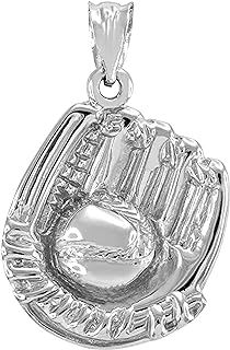 Genuine .925 Sterling Silver Sports Charms Baseball Pendant Necklace - Ideal Baseball Fan Gift - Made in USA - Customize with Choice of Chain Length