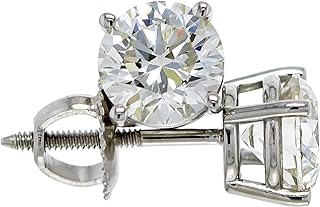 IGI Certified 2 Carat Pink Diamond Stud Earrings in 14k White Gold, Screw Back Finding Design, Timeless Jewelry for Women