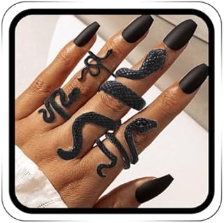 Slytherin Wedding Ring with Rhinestones for Women in Snake Design - GRAEEN Vintage Alloy Snake Band Ring