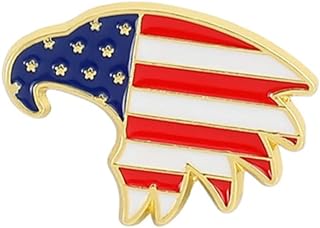 American Flag Bald Eagle Cross Pin lapel Enamel Pin Backpack Hat Waving Flag Brooch Badge Independence Day Gift
