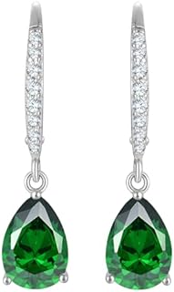 YL 10x7mm Sterling Silver Leverback Earrings 925 Dangle Earrings for Girls Teardrop Created Birthstone Jewelry Gifts for women