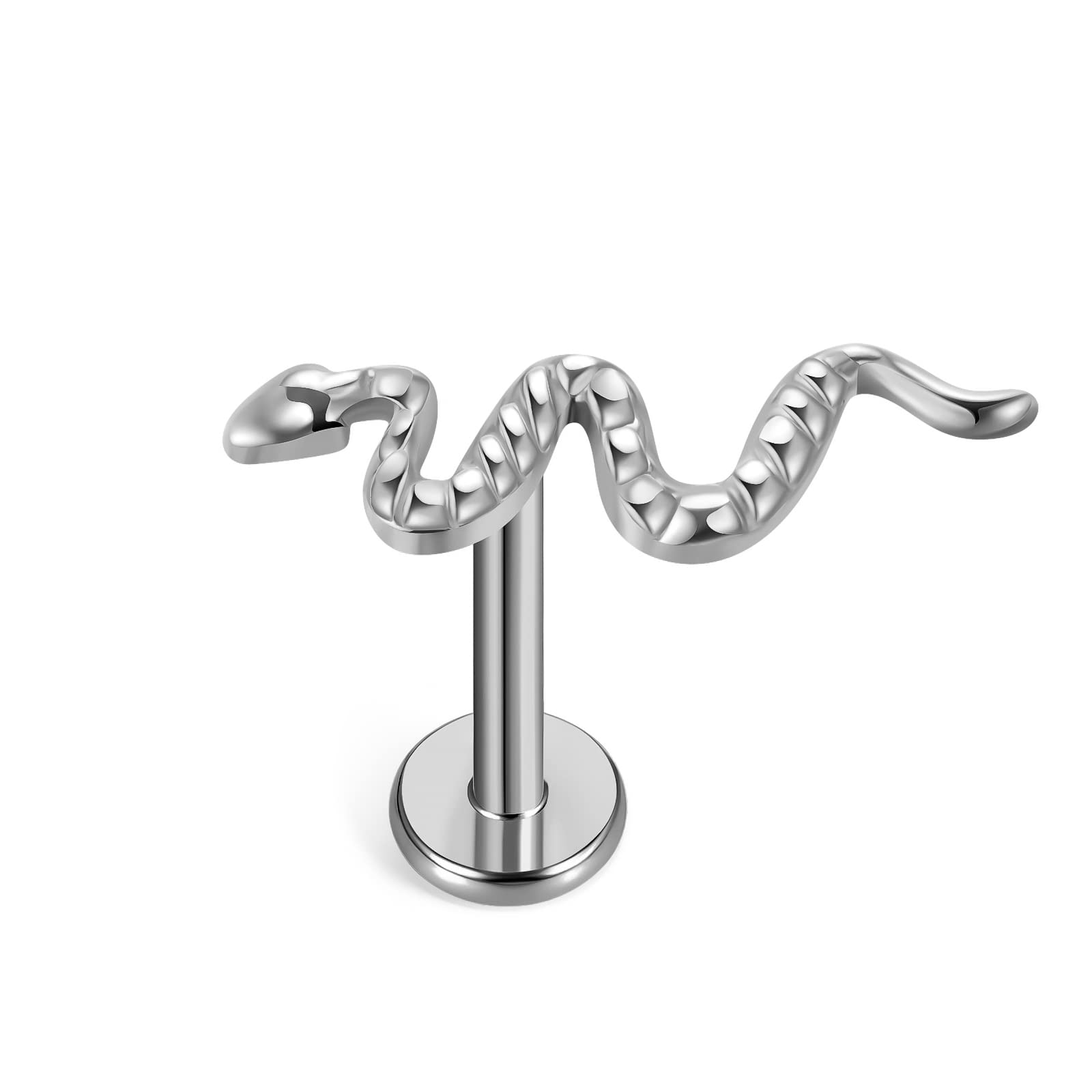 Push-In Cubic Zirconia G23 Titanium Labret Nose Stud for Men and Women - Hypoallergenic 16G Monroe, Tragus, Medusa, Helix Piercing Earrings in Various Lengths and Designs