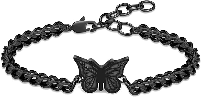 Women's Stainless Steel Butterfly Urn Bangle with Box Chain – Cremation Jewelry & Memorial Keepsake