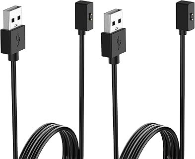 Hianjoo スマートウォッチ充電ケーブル、軽量でコンパクト、XiaomiおよびRedmi対応、2本セットで自宅や旅行に最適です。