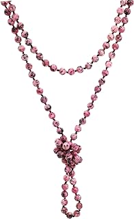 Handmade Amazonite Stone Beaded Necklace with Rope Chain for Women, Versatile Multi-Layer Design, 60 inches