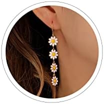 Charmingly Delicate White Flower Dangle Earrings with Zinc Back Finding for Women - Hypoallergenic Acrylic Spring/Summer Design