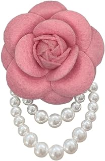 Rose Camellia Flower Brooches Lapel Pins Dainty Satin Fabric Brooches Camellia Flower Brooch Pin for Women Wedding Part Dance Clothes Accessories Jewelry Gifts