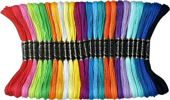 LE PAON Rainbow Colors Bead Embroidery Bracelet in 100% Cotton, Ideal for Cross Stitch & Friendship Bracelets Designs, 25 Skeins Pack