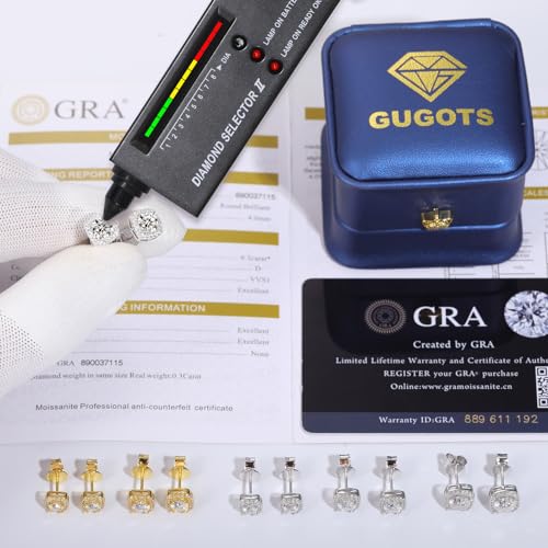 Moissanite Square Earrings Stud Screw Back 0.6-2.0ct 4-6mm 18K White Gold Plated 925 Sterling Silver Moissanite Diamond Halo Stud Earrings for Women Girls Men