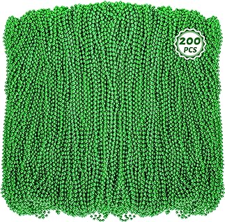Huskein Party Lovers Green Beaded Necklaces in High-Quality Plastic with Mardi Gras Design/St.Patricks Day Theme