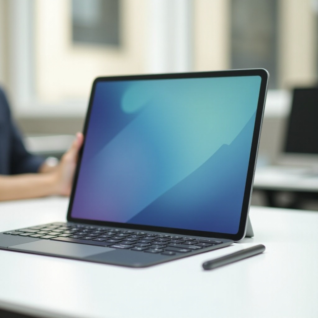 tablet mit tastatur und stift