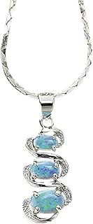 SAGEFINDS Sterling Silver Opal Pendant - Oval Shape Opal Pendant - October Birthstone Pendant Necklace - Precious Opal Pendant Gifts for Women
