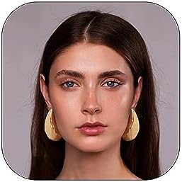 Extra Large 18K Gold-Plated Chunky Hoop Earrings for Women - Silver Waterdrop Design with French Clip Back - Lightweight Statement Fashion Jewelry