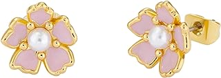 Ted Baker London Peti Painted Flower Stud Earrings For Women (Light Pink/Pearl)