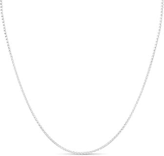 KEZEF Wheat Box Necklace Sterling Silver Bracelet Franco Chain 2mm Foxtail Hypoallergenic 7 inch- 36 inch