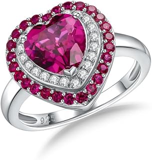 Women's Star Sapphire Engagement Ring with Created Blue and White Sapphire, Sterling Silver - Available in Size 6 to 10