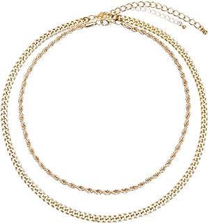 Link Layered Necklace Gold Layering Paperclip Chain Choker for Women