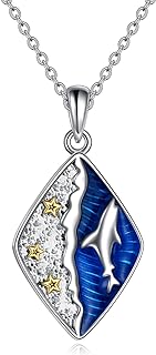 Sterling Silver Shark Pendant Necklace with C-Link Chain, Perfect Ocean-Themed Jewelry Gift for Women and Girls