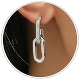 Double Twist Hoop Earrings for Women Dainty Quartet Earrings Double Hoop Link Drop Dangle Earrings Paperclip Stud Earrings for Girls