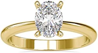 MRENITE 1ct 10K 14K Gold Solitaire Oval Cut Moissanite Engagement Ring for Women D Color Wedding Bridal Promise Anniversary Ring Jewelry Gift for Women Wife