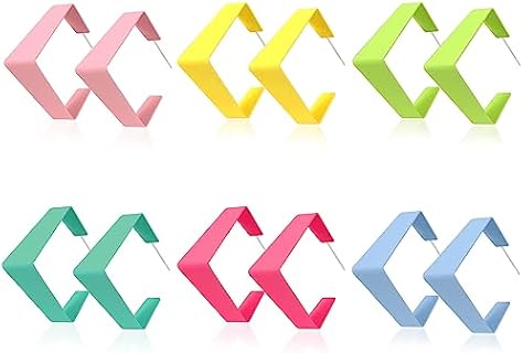 Retro Square Neon Hoop Earrings in Bold Colors, Unique Iron and Zinc Design, Comfortable All-day Wear for Women, Perfect for Everyday or Special Occasion Use