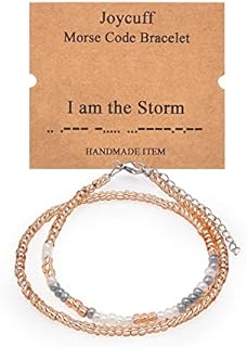 JoycuFF Morse Code Bracelets for Women Funny Inspirational Jewelry Birthday Chritmas Gifts for Mother Aunt Daughter Sister Best Friend Adjustable Bead Wrap Bracelets