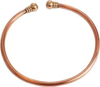 Sunsoul By Touchstone Indian Handcrafted Annealed Immunity Booster Arthritis Controller Health Benefactor Designer Jewelry Pure Copper High Gauge Anklet In Natural Tone For Women.