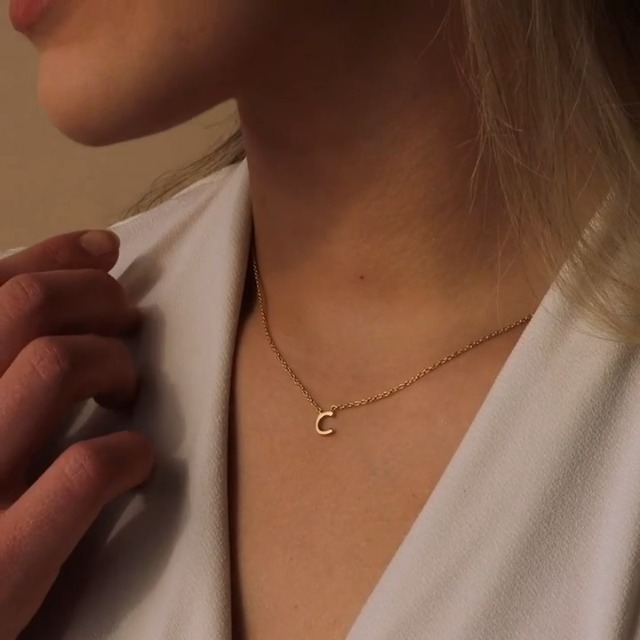 Gold Initial Necklaces for Women, Dainty 14k Gold Plated Letter Choker Necklace Cute Monogram Necklace Tiny Initial Pendant Necklace for Women Simple Gold Jewelry Gift for Girls…