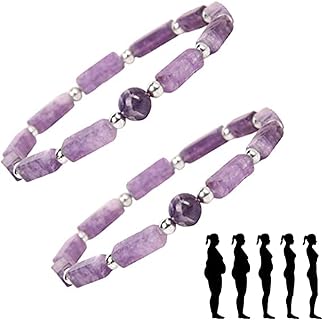 Pipihome Armband mit Amethyst-Edelsteinen für Damen, Magnetfeldtherapie und Gewichtsverlust, 20cm, beruhigende Wirkung und Angstbekämpfung, ideal zu jedem Outfit und als Geschenk