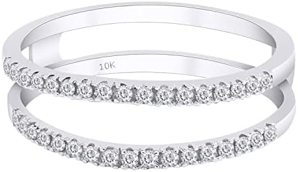 Rose Gold Clasp White Diamond Engagement Ring Enhancer - 0.25 Carat Jewel Zone US - Suitable for All Sizes, Stylish Design for Women