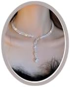 Choker Necklaces For Woman Sparkly Crystal Double Layer Necklace Water Drop Pendant Necklace Jewelry Gift for Women Girls Prom Party Trendy Jewelry