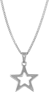 Dainty Hollow Star Simple Choker Necklace for Women Girls Delicate Stainless Steel Silver Plated Y2K Minimalist Star Pendant Necklaces Adjustable Chain Christmas Party Trendy Jewelry Gift 18"