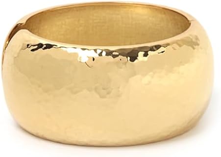 18K Gold-Plated Cuff Bracelet with Lobster Claw Clasp and Bead-Link Chain for Women, Vintage Design Stainless Steel Arm Cuff