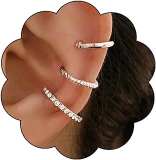 Ear Cuff Earrings for Women Non Piercing Earring Cuff,Cubic Zirconia Trendy Ear Cuffs Earrings Hypoallergenic Gold Rhinestone Ear Clip Earrings for Teens Girls