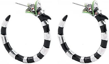 Coral Snake Earrings Halloween Horror Beetle Snake Juice Hoop Earrings Gothic Snake for Women Girls Cosplay Costume Halloween Accessories