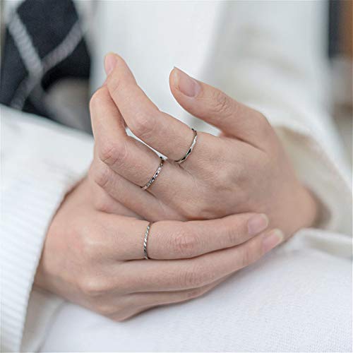 1mm 3pc Women Men Stainless Steel Rings fashion Plain Band Knuckle Stacking Midi Rings Silver/Rose Gold Wedding Band Comfort Fit